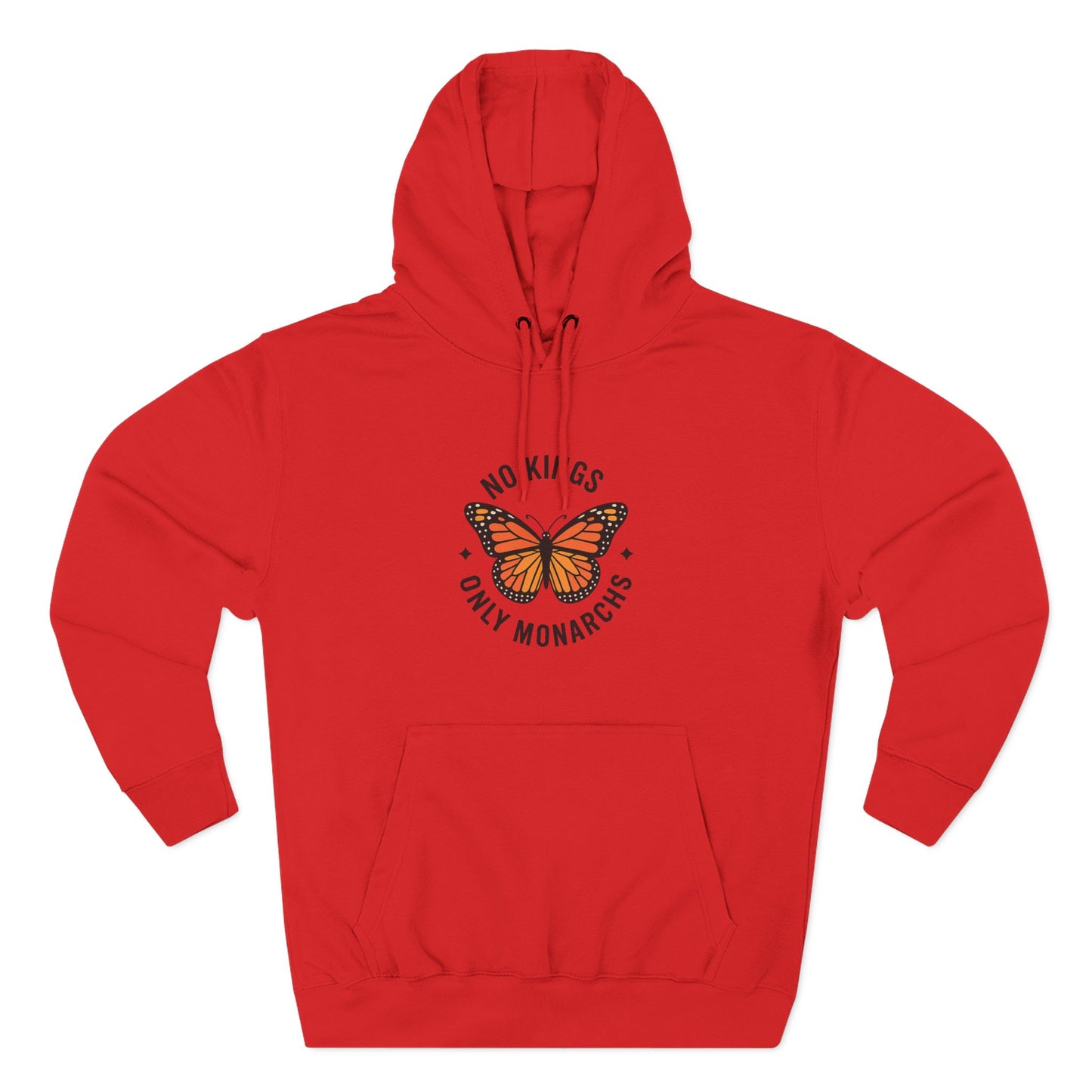 No Kings Only Monarchs Hoodie, Gift for Nature Lovers, Cozy Casual Wear, Perfect for Fall