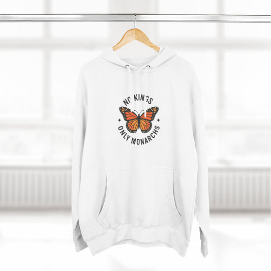 No Kings Only Monarchs Hoodie, Gift for Nature Lovers, Cozy Casual Wear, Perfect for Fall