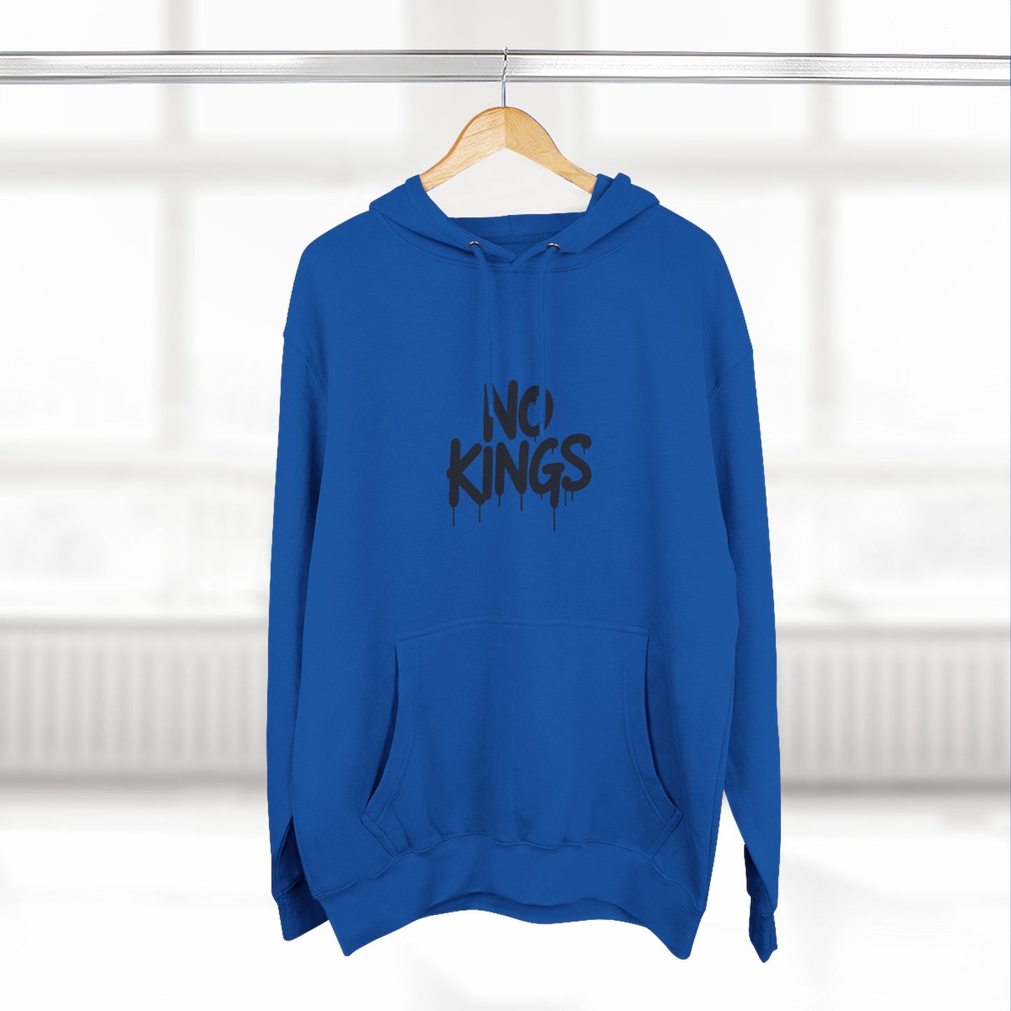 No Kings Spray Paint Protest Fleece Hoodie