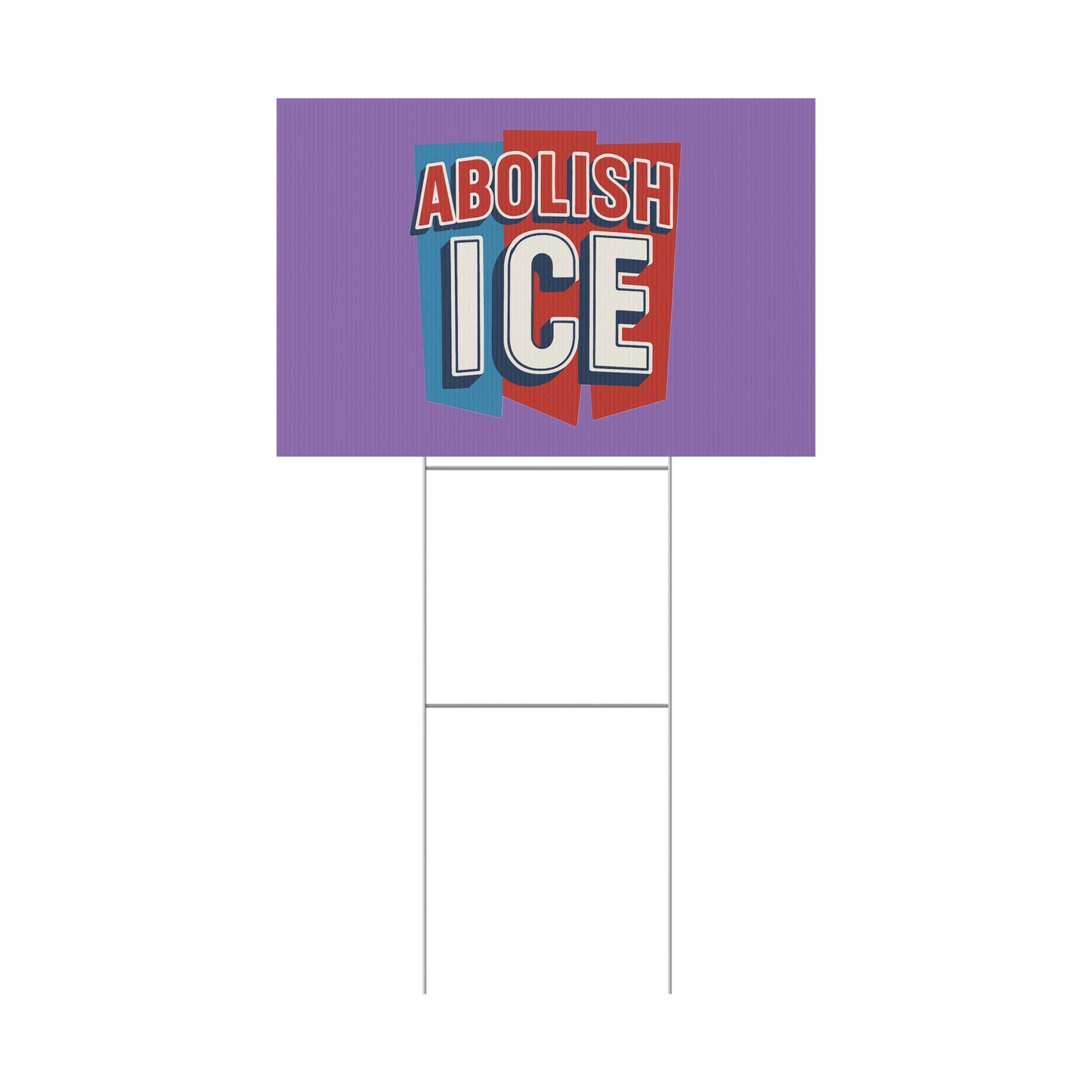 Light Purple Abolish ICE Yard Sign