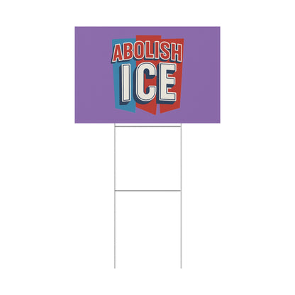 Light Purple Abolish ICE Yard Sign