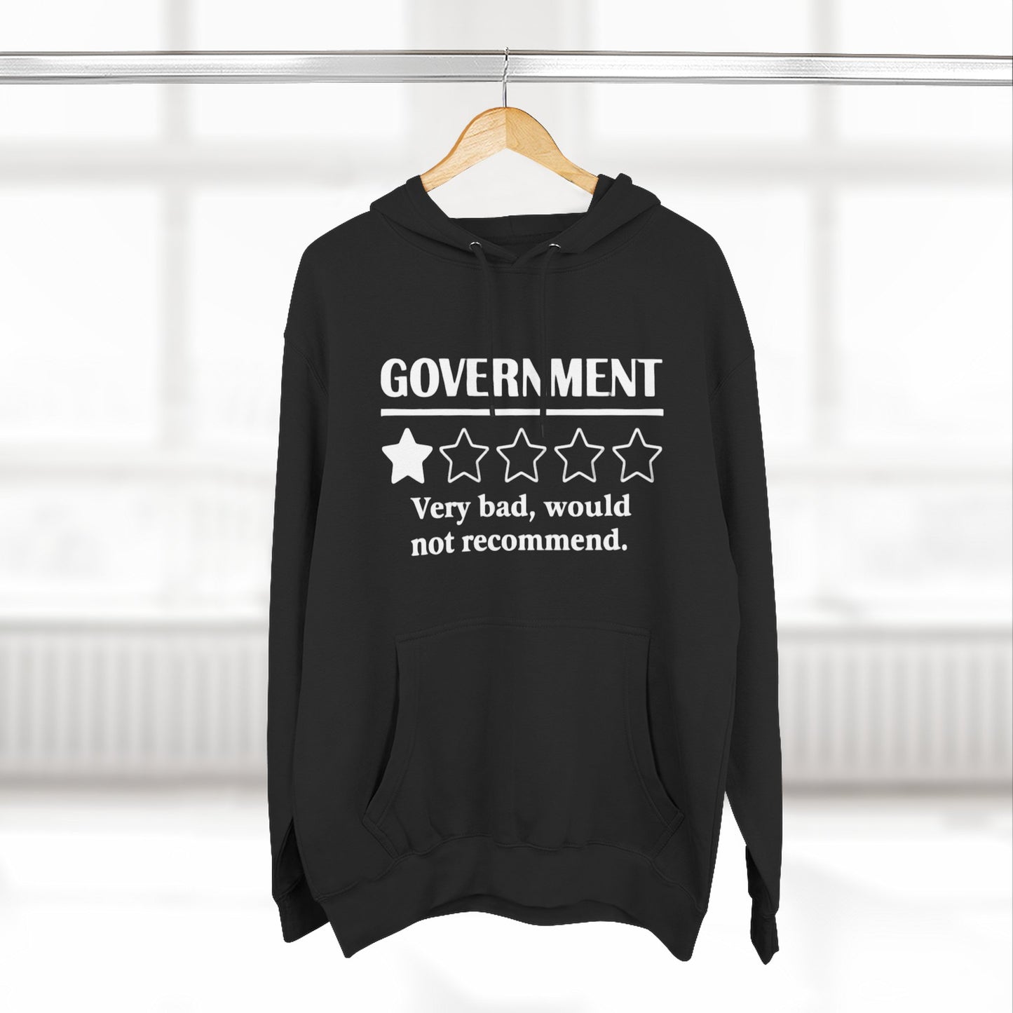 Fleece Hoodie with 1/5 Stars Would Not Recommend Design