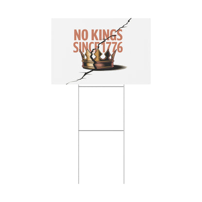 White No Kings  Yard Sign, No Kings Since 1776, Holiday Decoration, Lawn Decor for July 4th, Independence Day Sign, Political Statement Sign