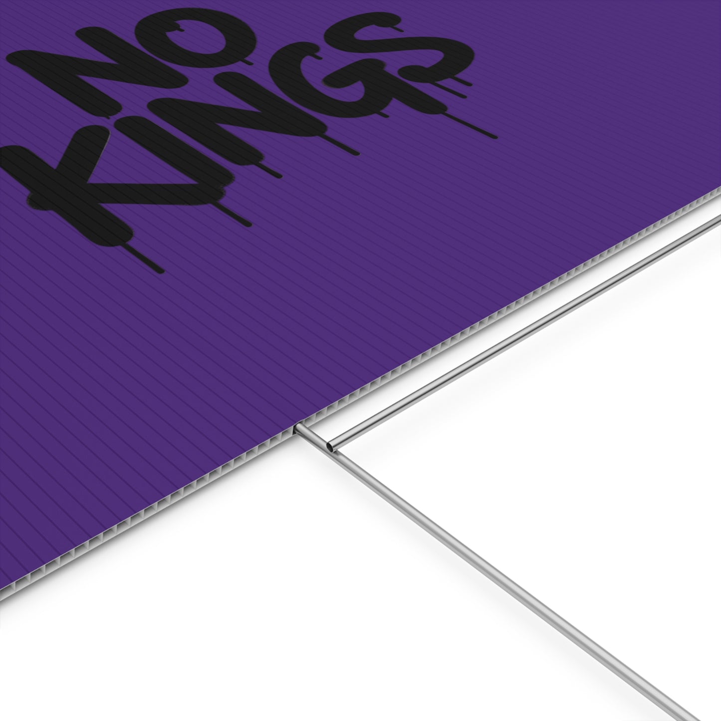 Purple Spray Paint No Kings Protest Yard Sign