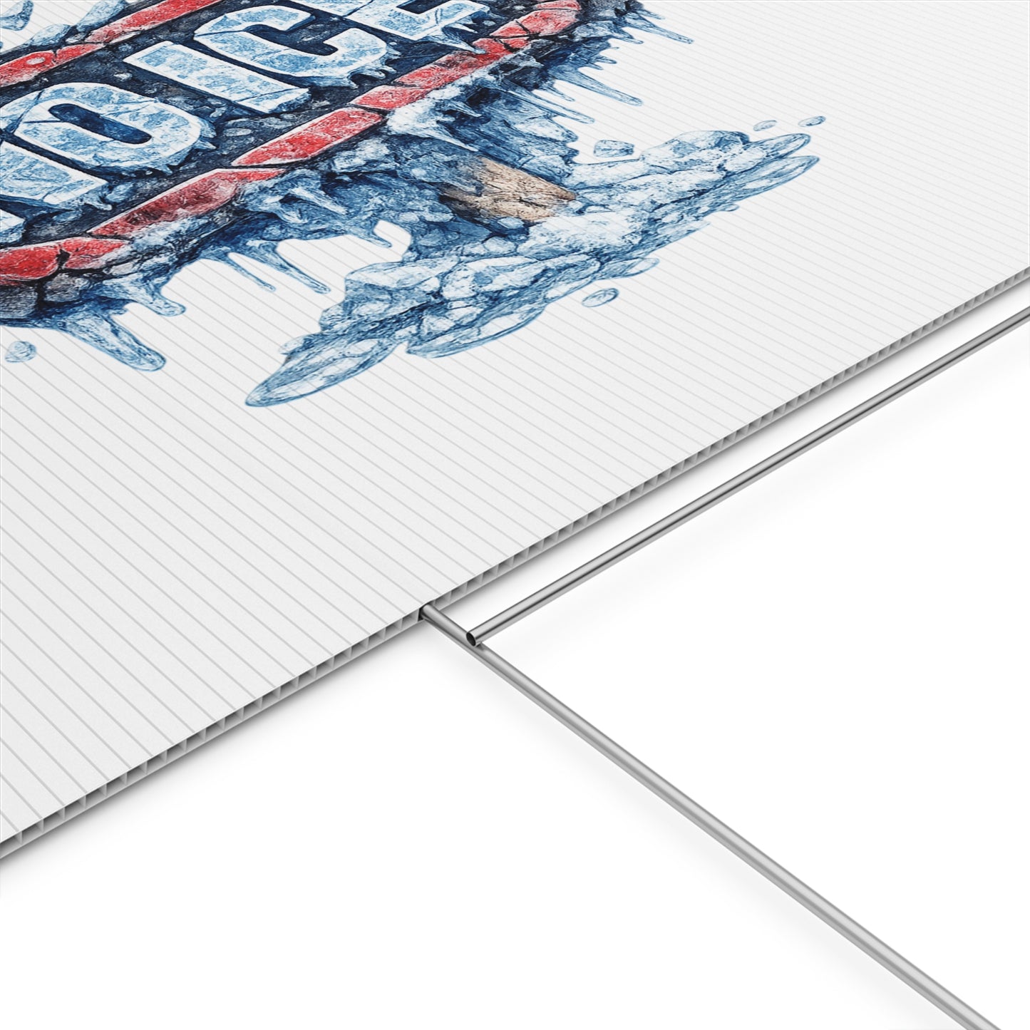 No Ice Yard Sign —  'No Ice' Plastic Lawn Sign