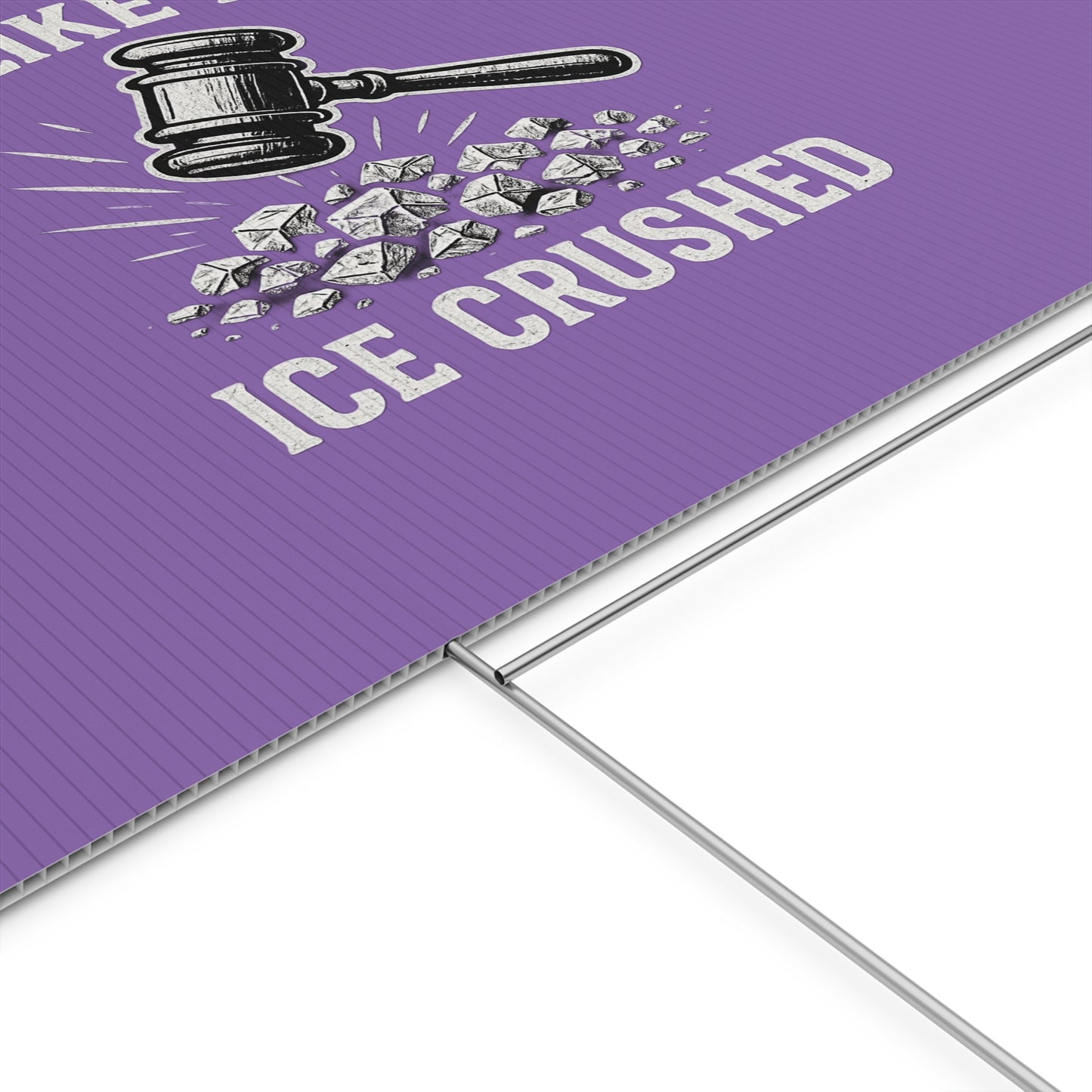 Light Purple Crushed ICE Protest Yard Sign