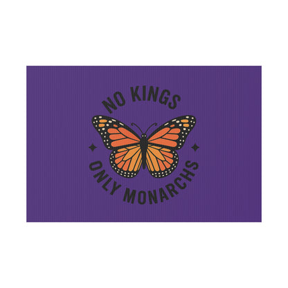 Purple No Kings Only Monarchs Yard Sign