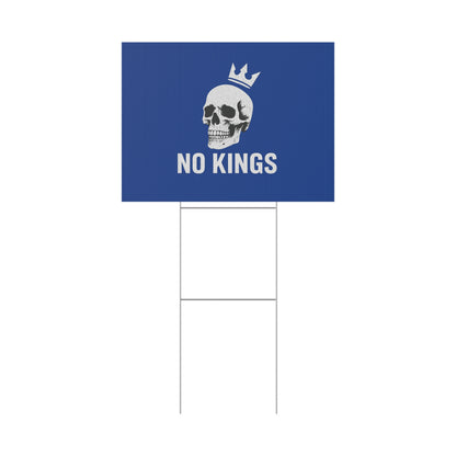 Blue Yard Sign - 'No Kings' Design