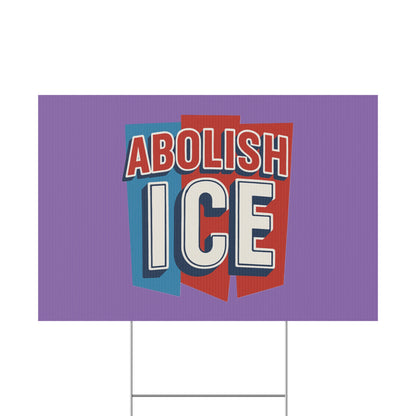 Light Purple Abolish ICE Yard Sign