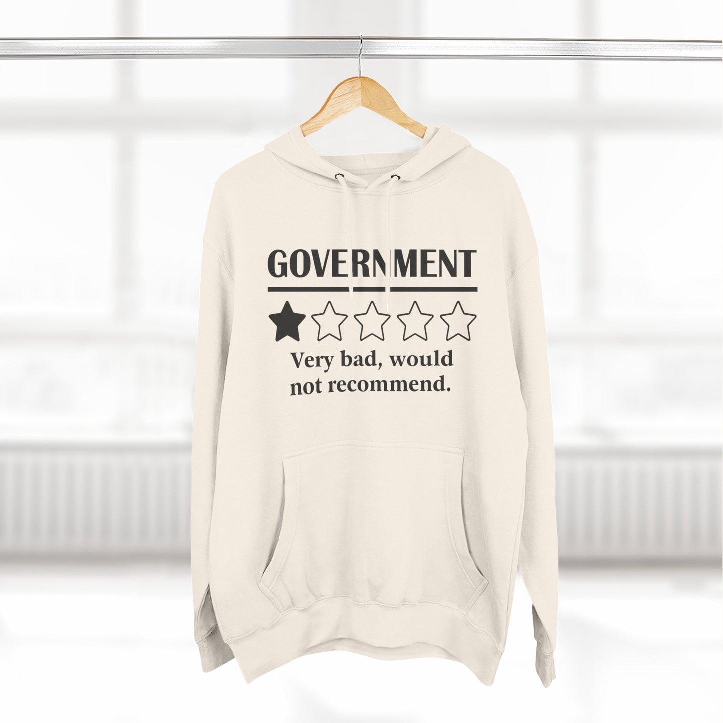 Fleece Hoodie with 1/5 Stars Would Not Recommend Design