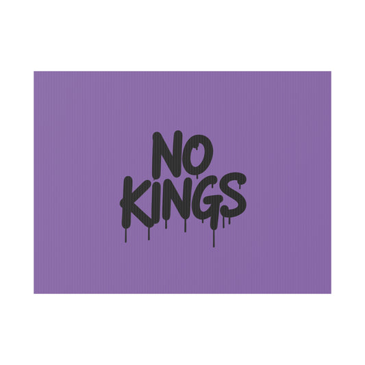 Light Purple Spray Paint No Kings Protest Yard Sign