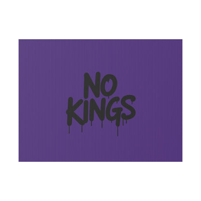 Purple Spray Paint No Kings Protest Yard Sign