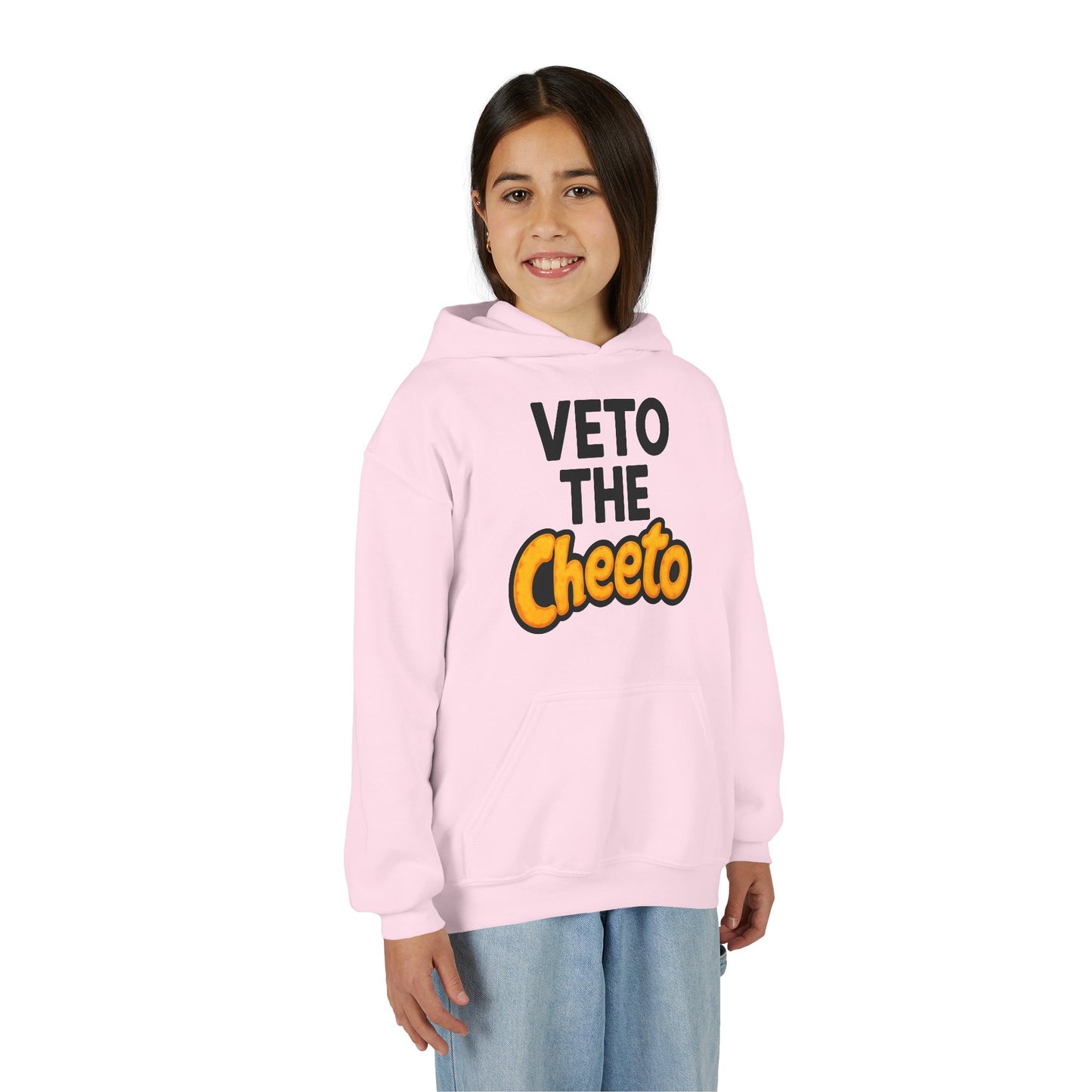 Veto the Cheeto Youth Hoodie – Tiny but Defiant