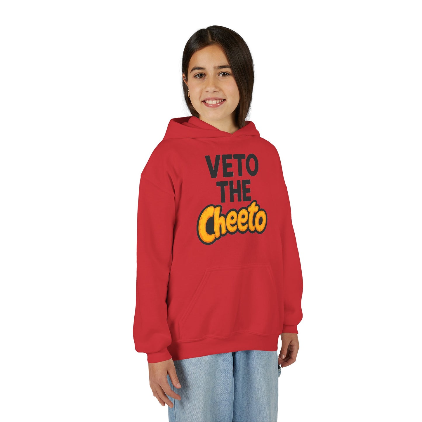 Veto the Cheeto Youth Hoodie – Tiny but Defiant