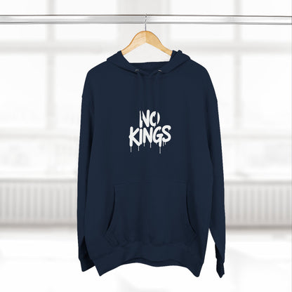 No Kings Spray Paint Protest Fleece Hoodie