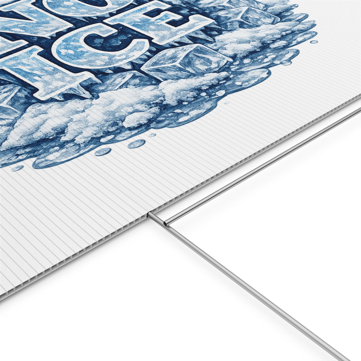 No ICE Plastic Yard Sign — Frosty 'No Ice' Iceberg Design Outdoor Lawn Sign