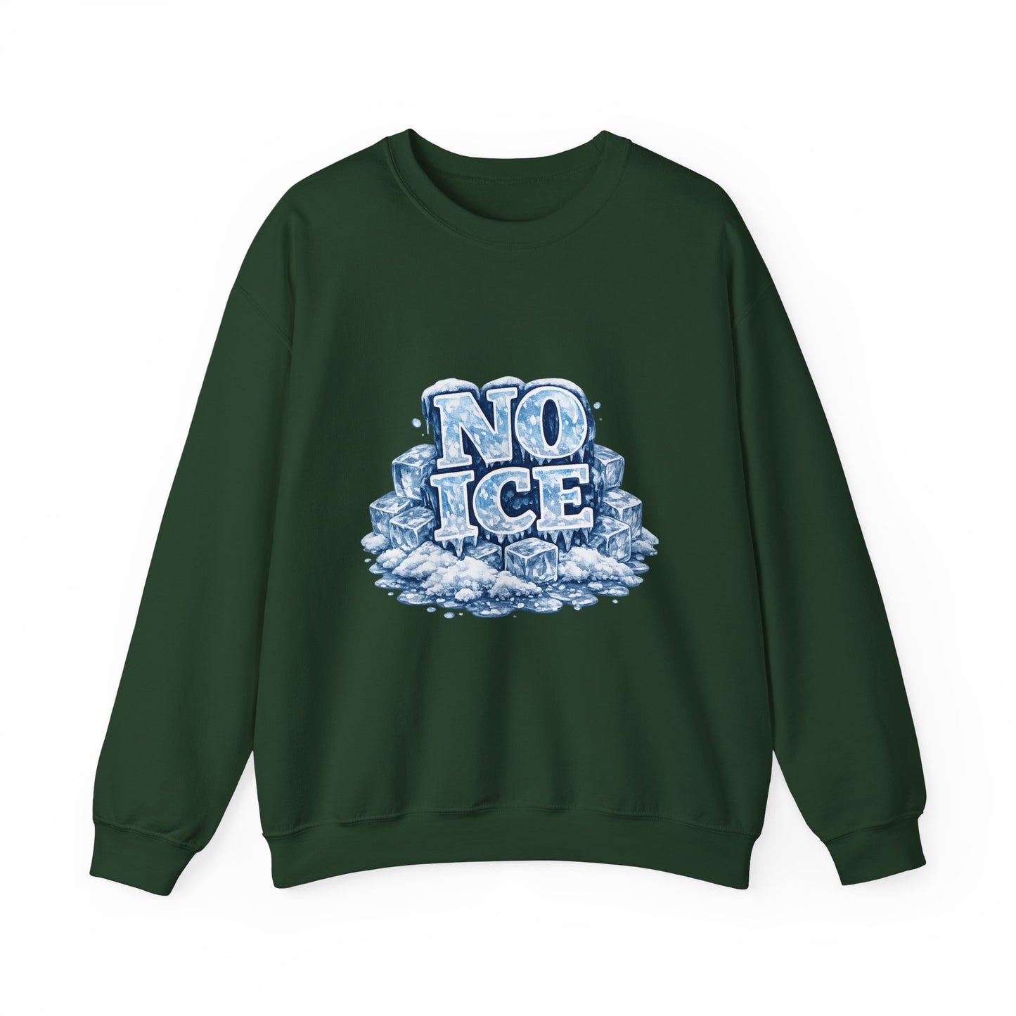 No ICE Crewneck Sweatshirt — Retro Iced Typography Graphic Sweatshirt