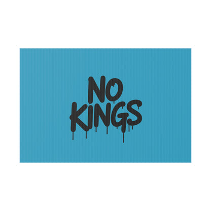 Turquoise Spray Paint No Kings Protest Yard Sign