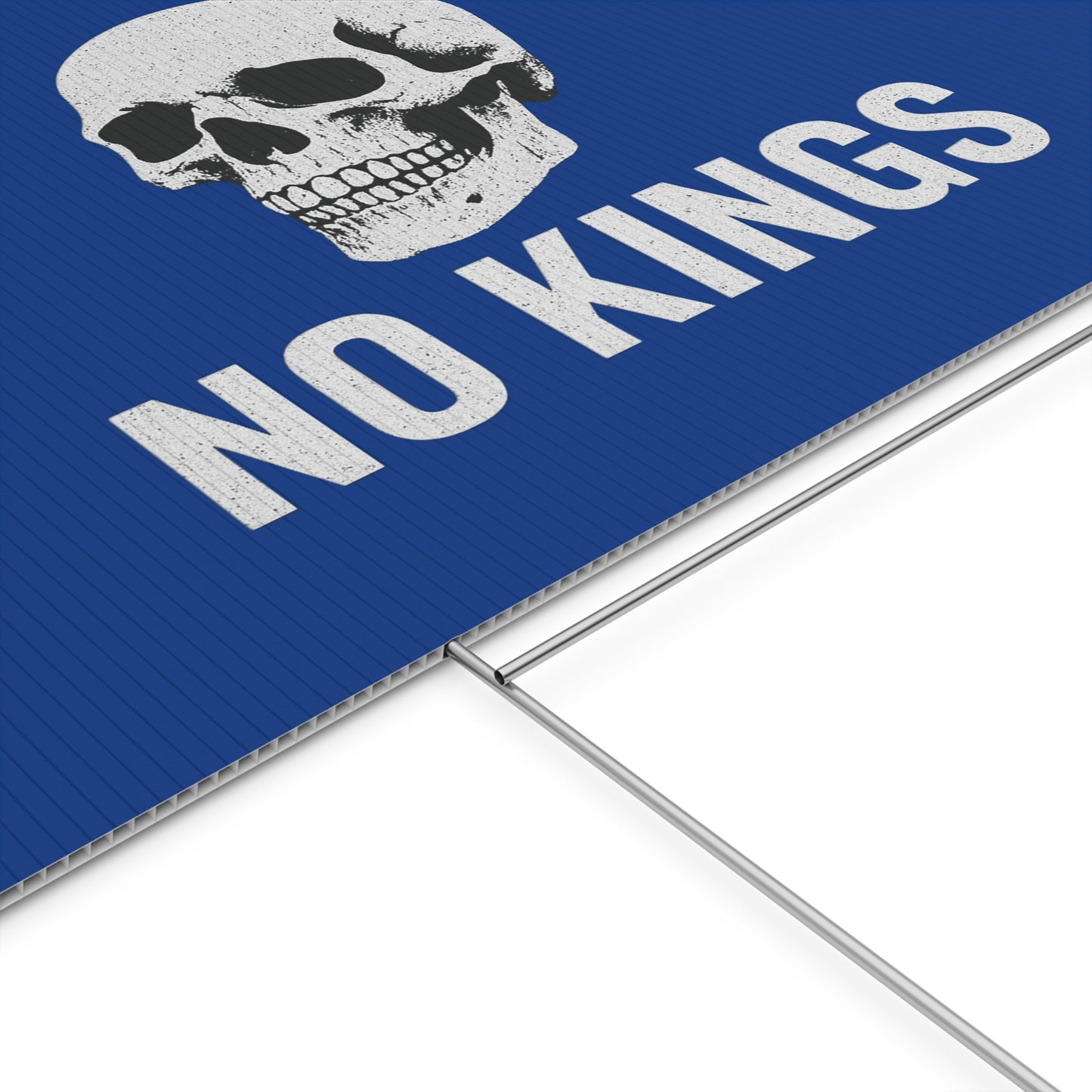 Blue Yard Sign - 'No Kings' Design