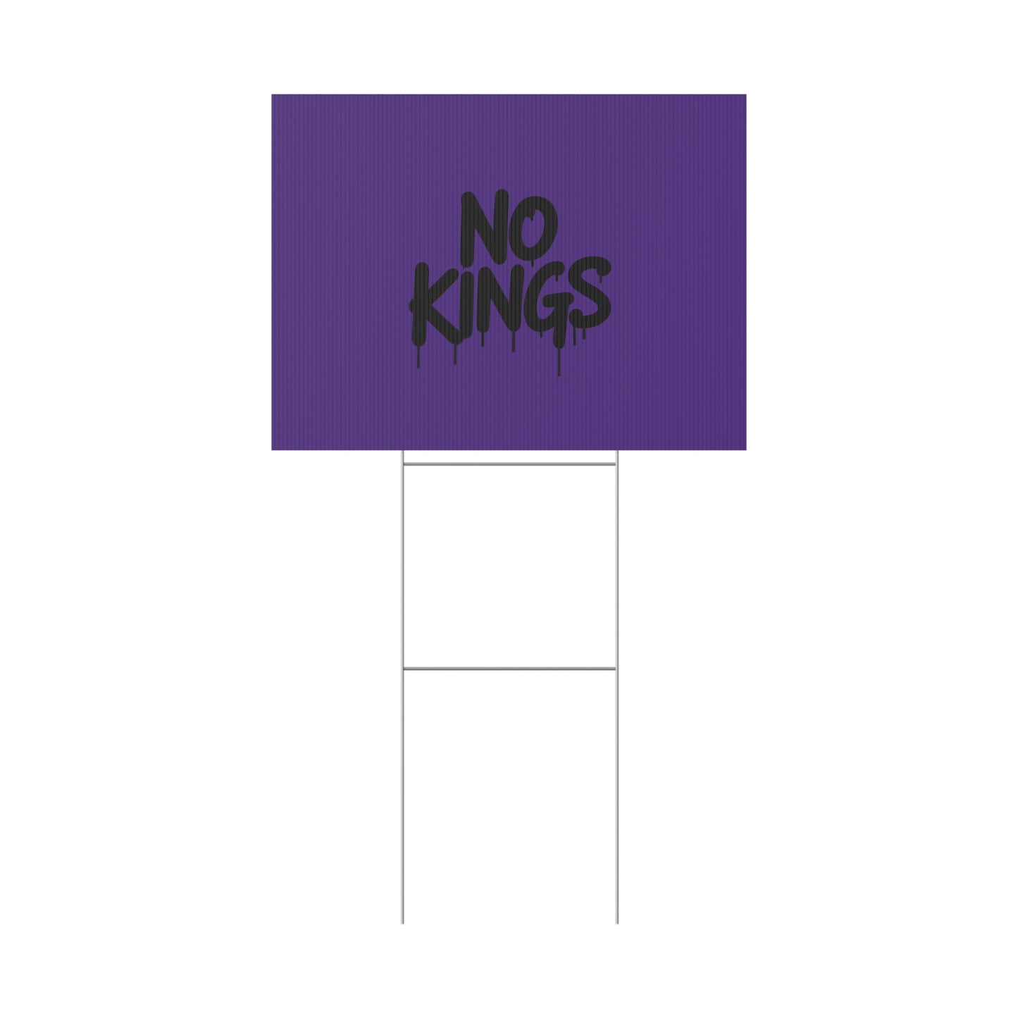 Purple Spray Paint No Kings Protest Yard Sign
