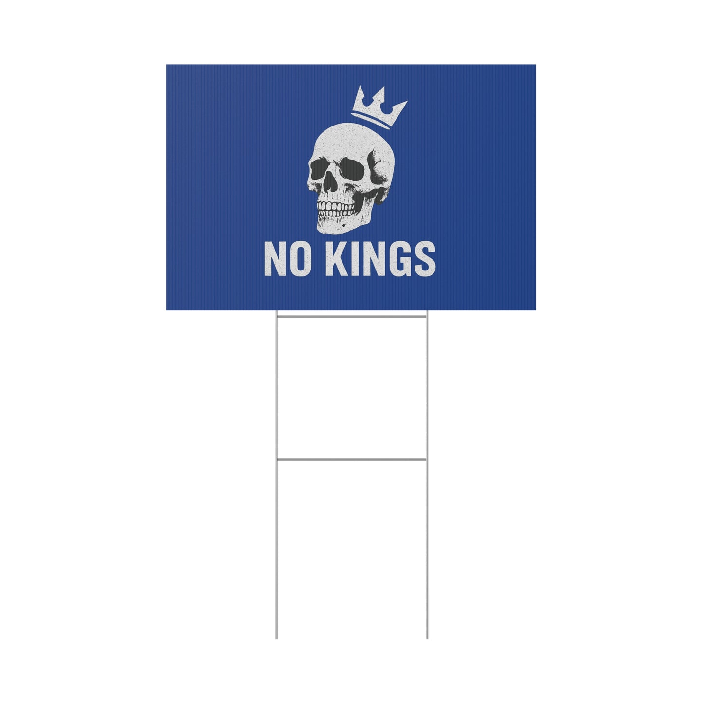 Blue Yard Sign - 'No Kings' Design