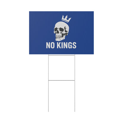 Blue Yard Sign - 'No Kings' Design