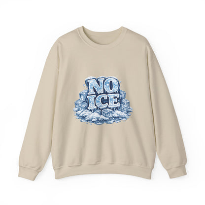 No ICE Crewneck Sweatshirt — Retro Iced Typography Graphic Sweatshirt