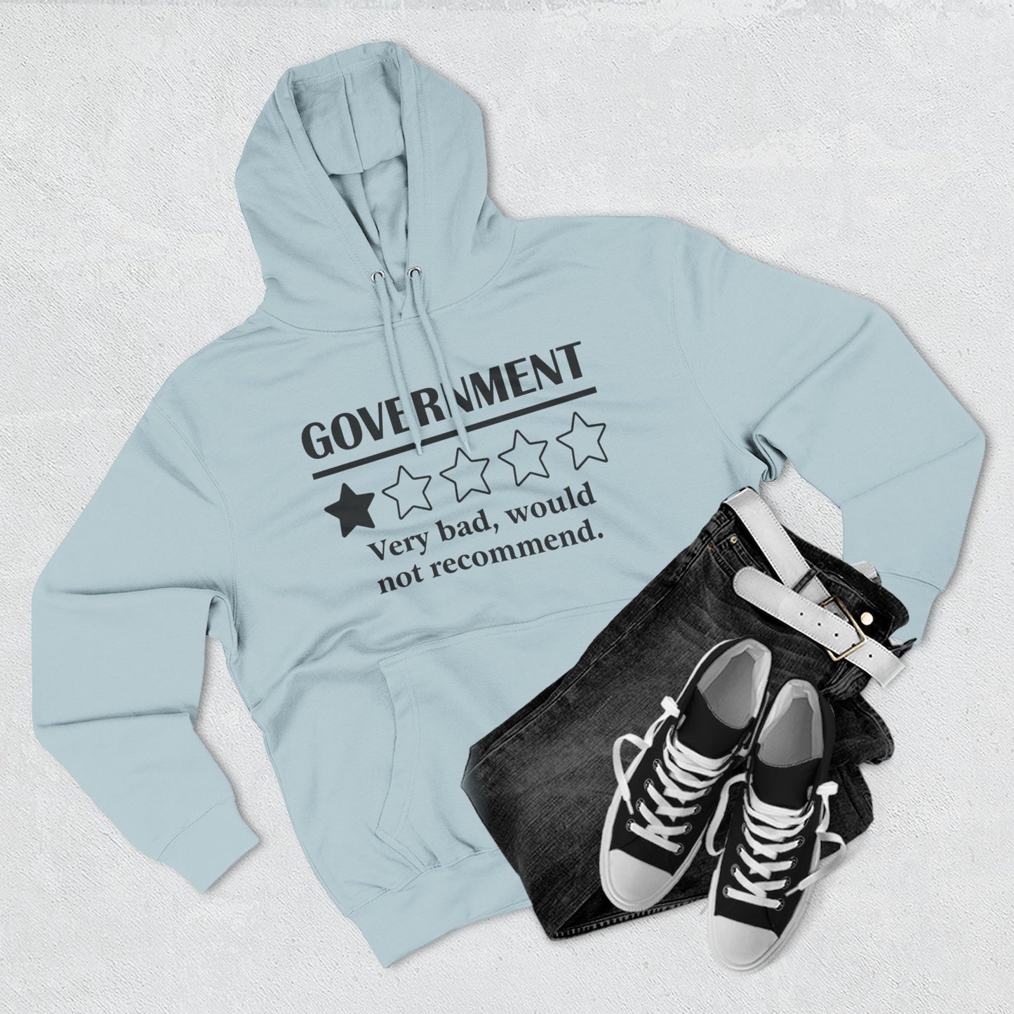Fleece Hoodie with 1/5 Stars Would Not Recommend Design
