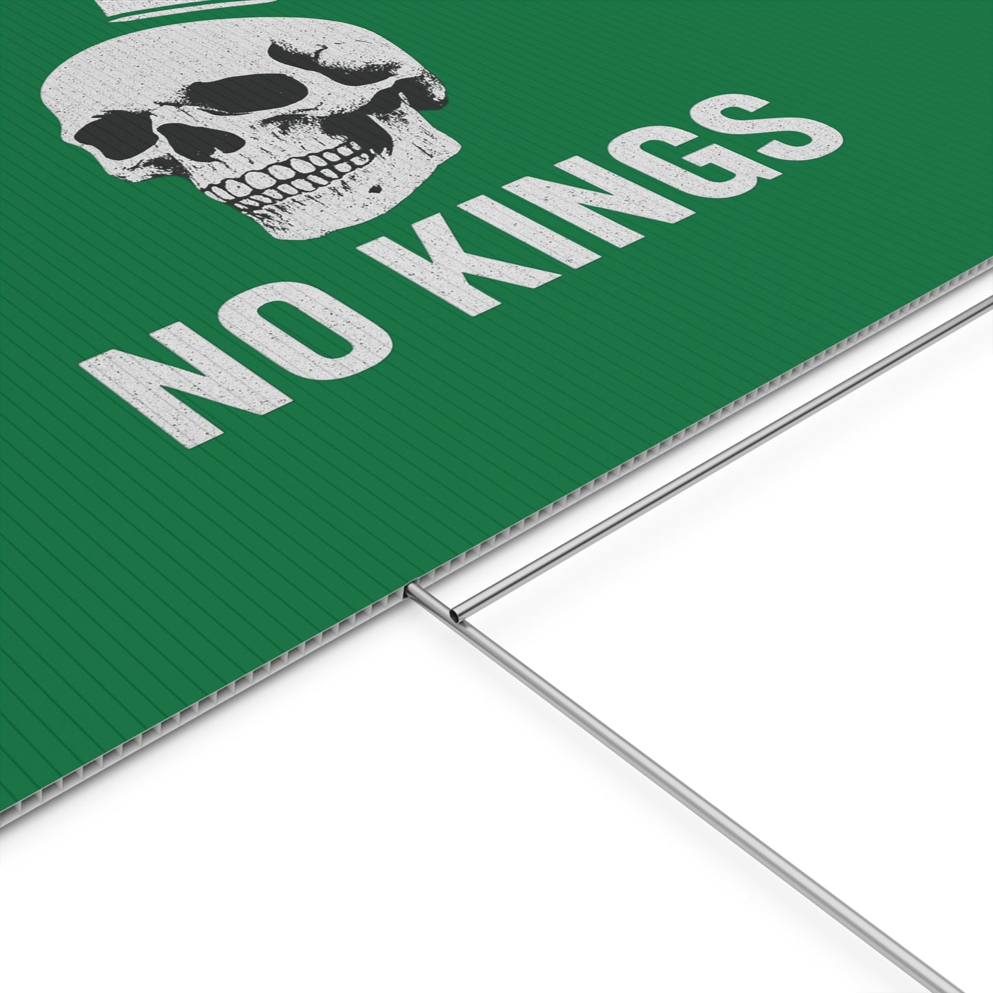 Dark Green Yard Sign - 'No Kings' Design