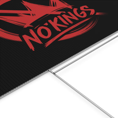 Black “No Kings” Protest Yard Sign