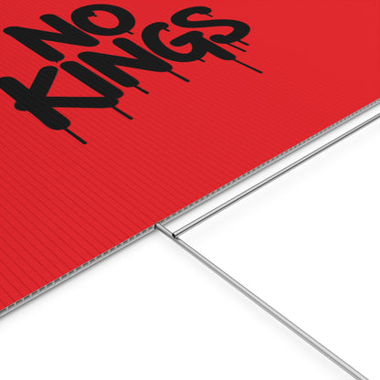 Red Spray Paint No Kings Protest Yard Sign