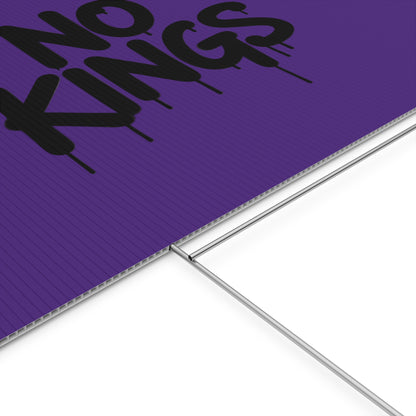 Purple Spray Paint No Kings Protest Yard Sign