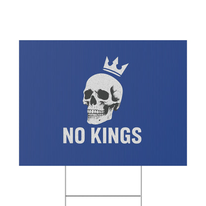 Blue Yard Sign - 'No Kings' Design