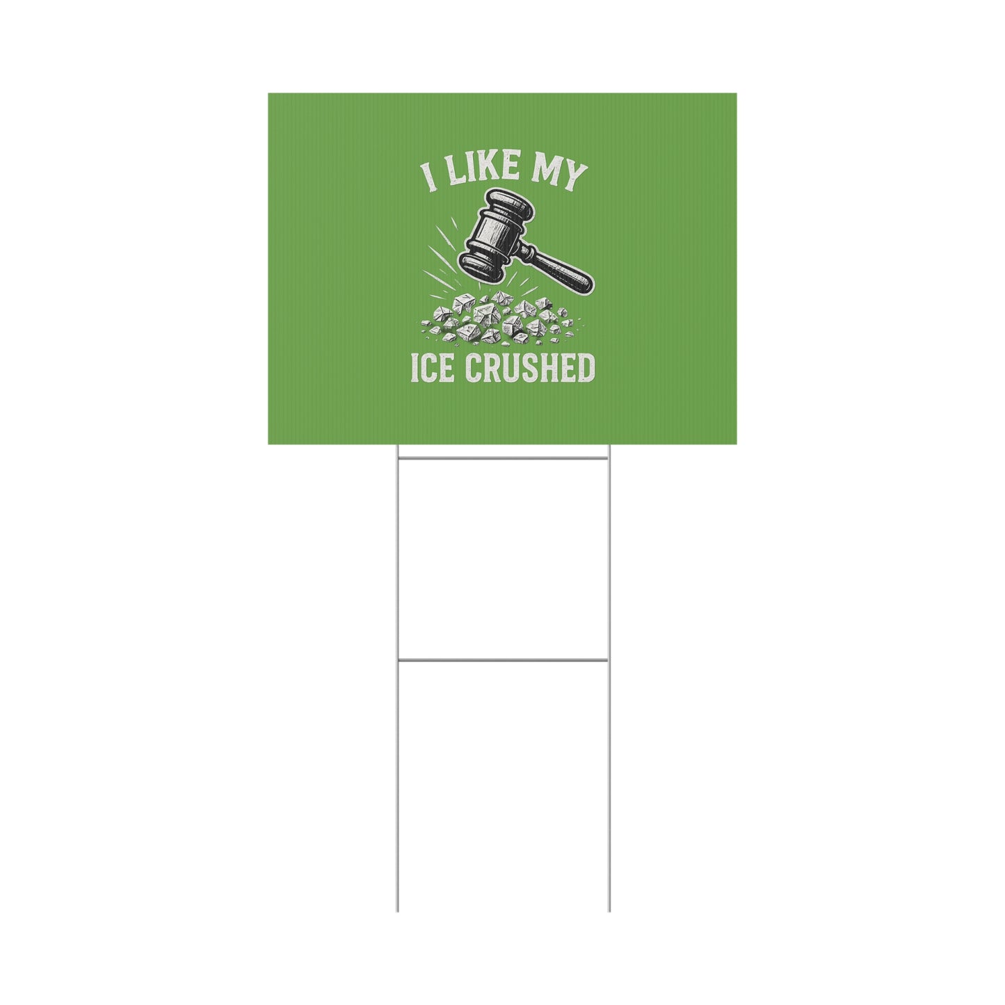 Light Green Crushed ICE Protest Yard Sign