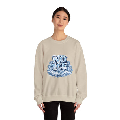 No ICE Crewneck Sweatshirt — Retro Iced Typography Graphic Sweatshirt