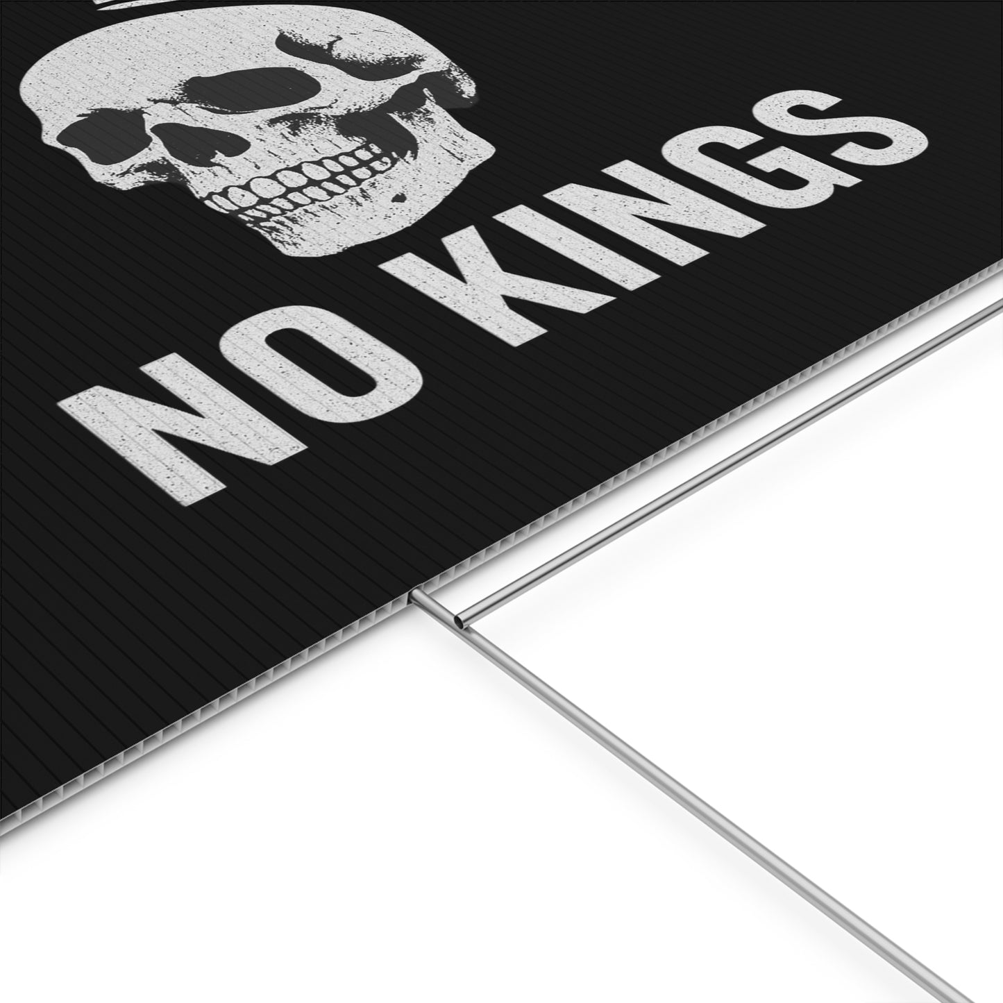 Black Yard Sign - 'No Kings' Design