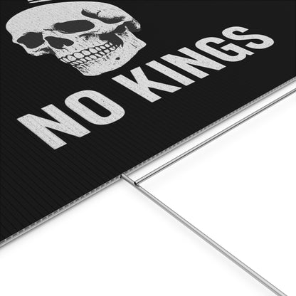 Black Yard Sign - 'No Kings' Design