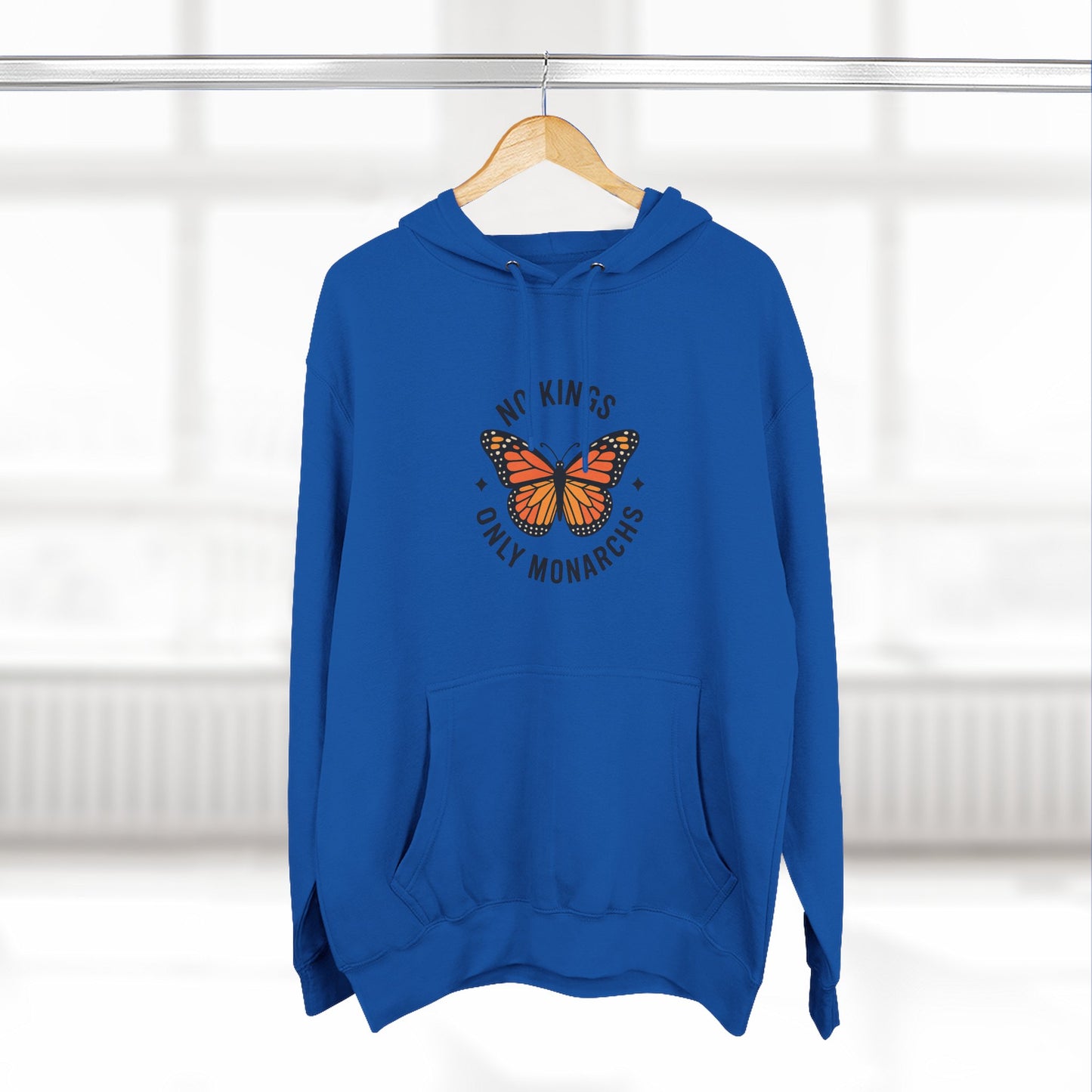 No Kings Only Monarchs Hoodie, Gift for Nature Lovers, Cozy Casual Wear, Perfect for Fall