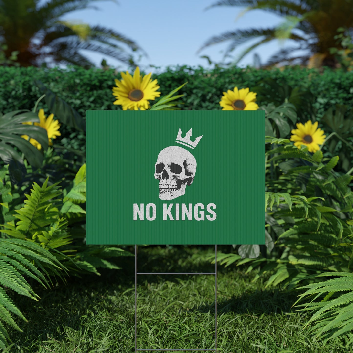 Dark Green Yard Sign - 'No Kings' Design