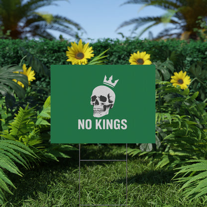 Dark Green Yard Sign - 'No Kings' Design