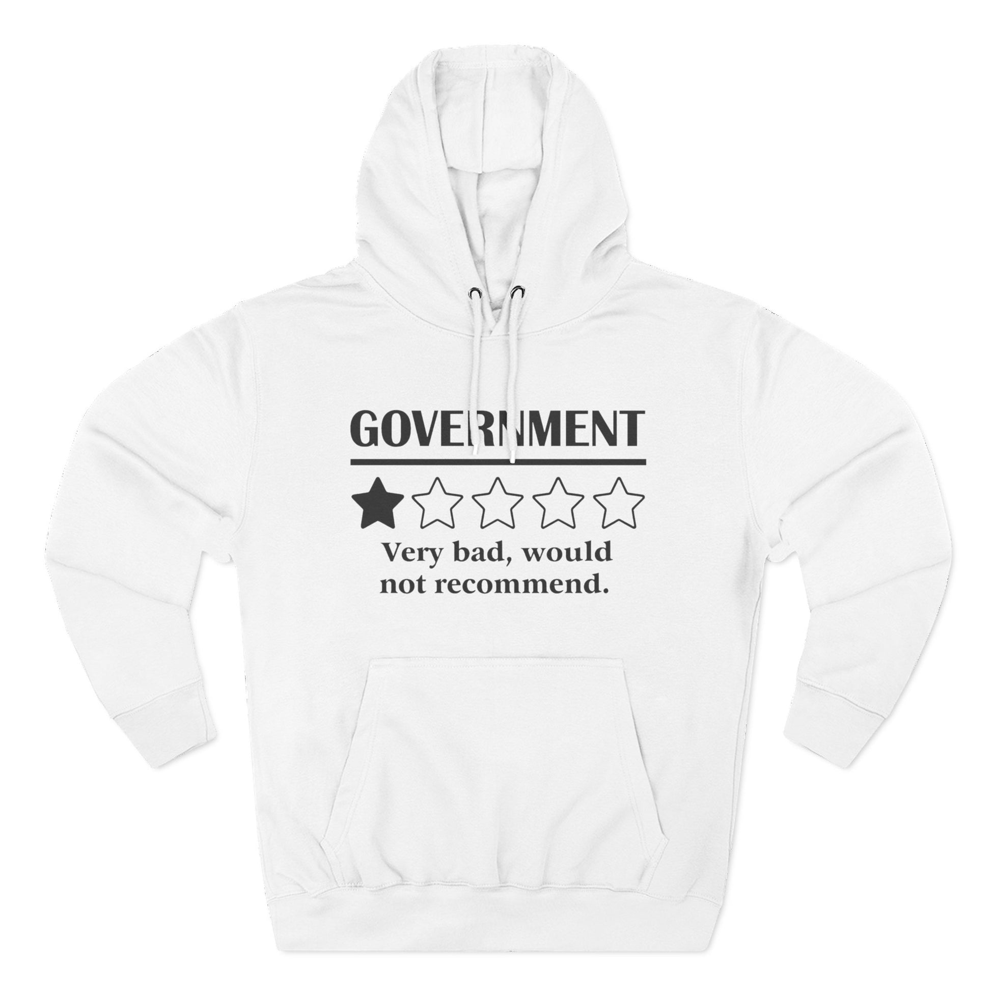 Fleece Hoodie with 1/5 Stars Would Not Recommend Design - protest hoodie from No Kings Store