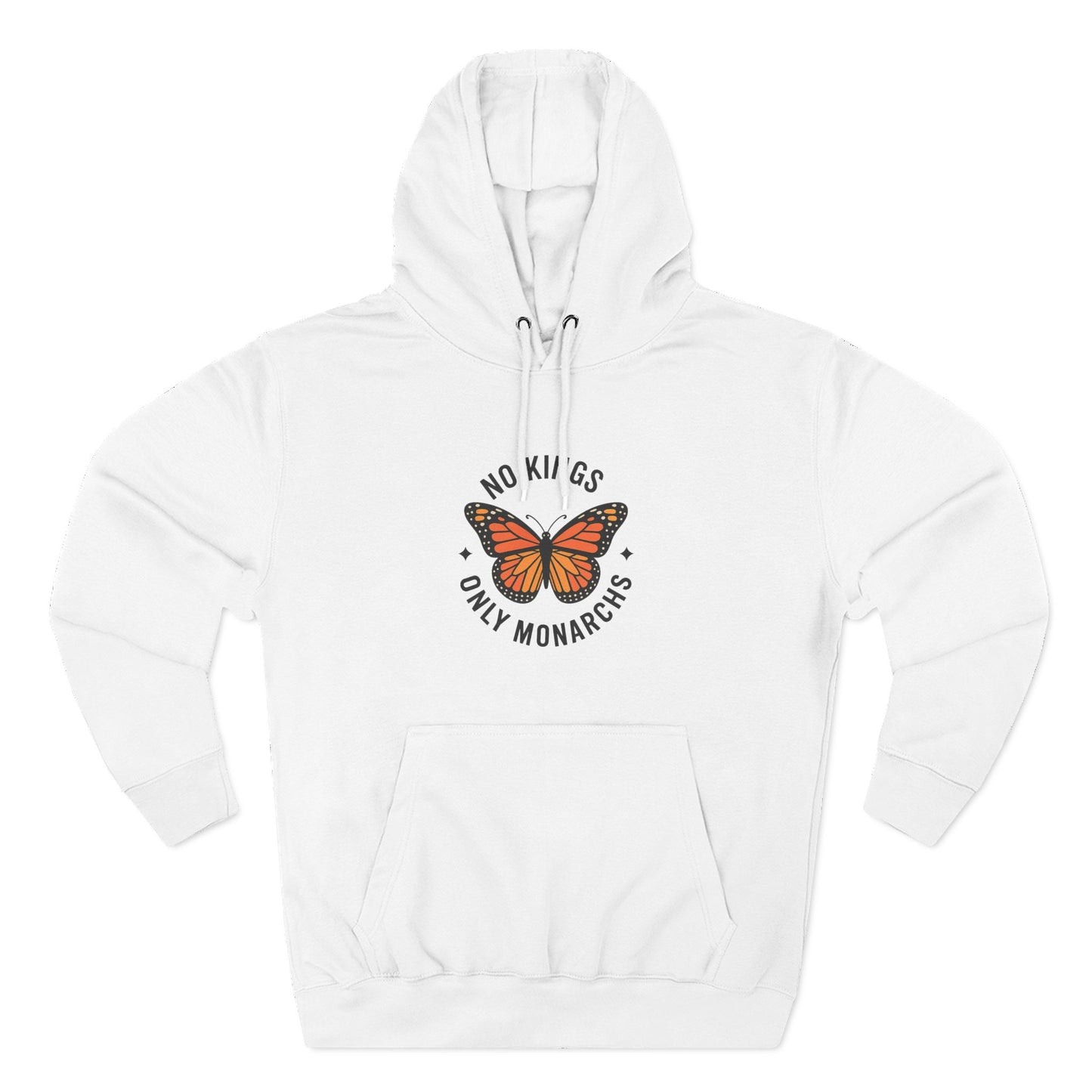 No Kings Only Monarchs Hoodie, Gift for Nature Lovers, Cozy Casual Wear, Perfect for Fall