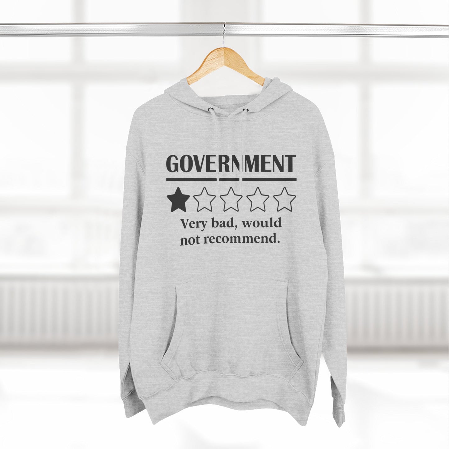 Fleece Hoodie with 1/5 Stars Would Not Recommend Design