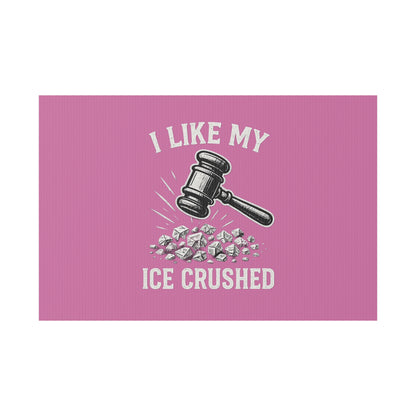 Light Pink Crushed ICE Protest Yard Sign