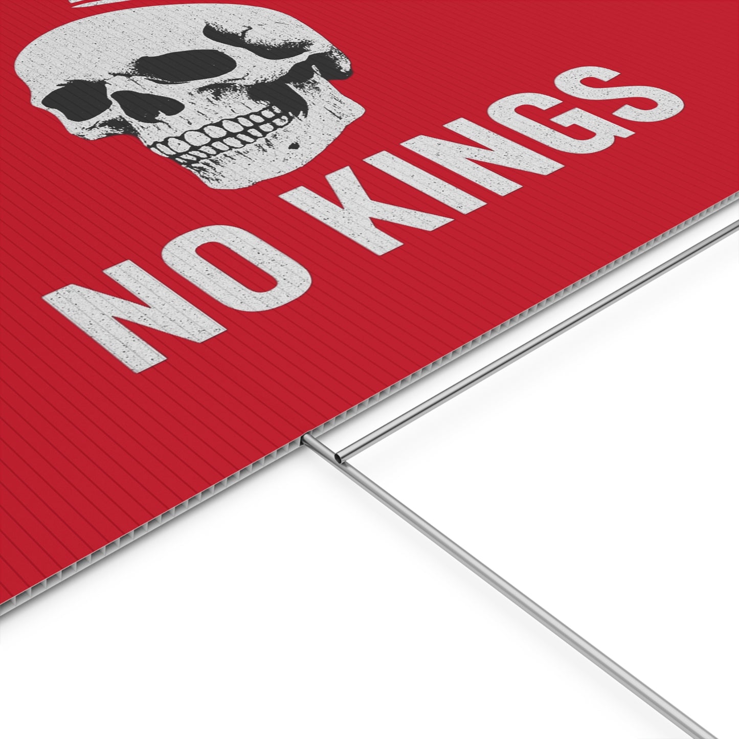 Dark Red Yard Sign - 'No Kings' Design