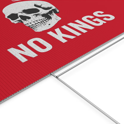 Dark Red Yard Sign - 'No Kings' Design