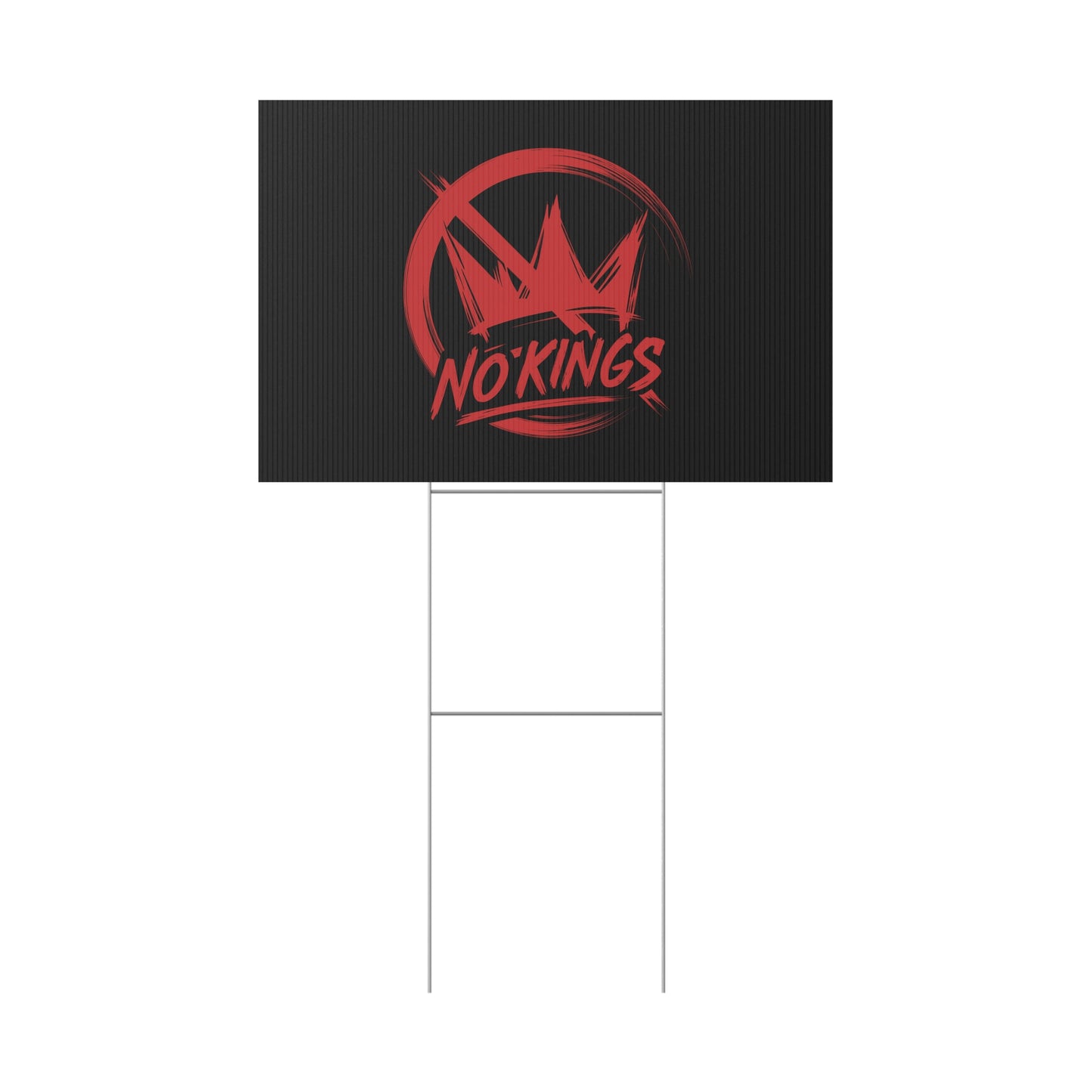 Black “No Kings” Protest Yard Sign