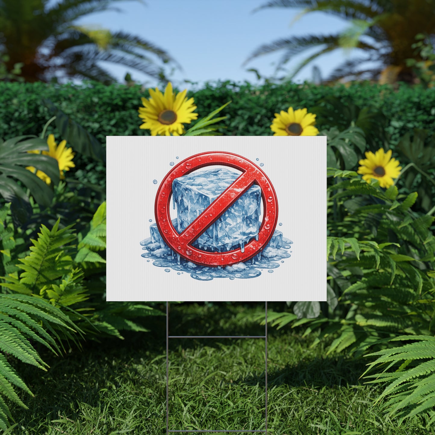 No Ice Yard Sign – Funny Anti-Ice Lawn Sign