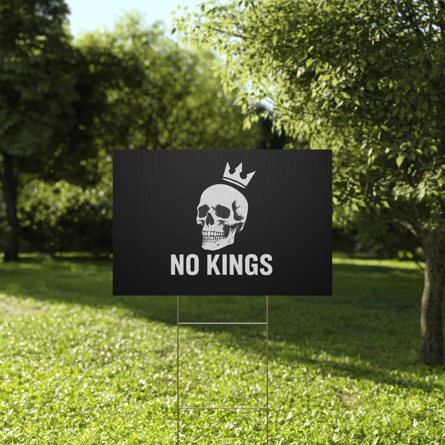 Black Yard Sign - 'No Kings' Design