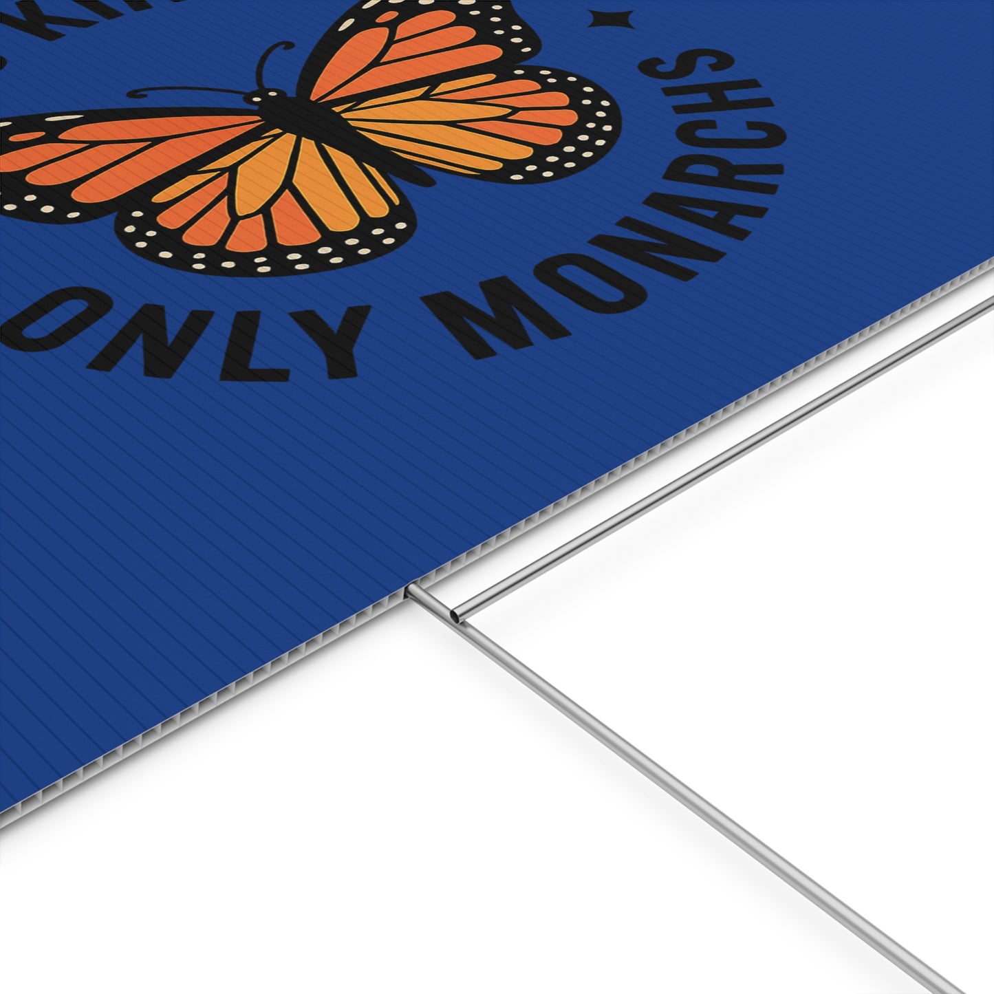 Dark Blue No Kings Only Monarchs  Yard Sign, No Kings Since 1776, Holiday Decoration, Lawn Decor for July 4th, Independence Day Sign, Political Statement Sign